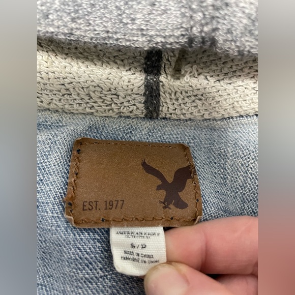 Denim vested hoodie AEO size S - Picture 2 of 2